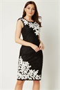 Black Contrast Tapework Dress, Image 1 of 4