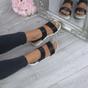 Black AJVANI Black Flatform Strappy Sandals, Image 5 of 6