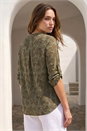 KHAKI Petite Burnout Print Button Shirt , Image 3 of 4