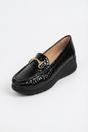 Black Chloe Womens Patent Horsebit Platform Loafers, Image 8 of 8
