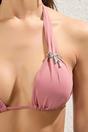 Pink Hardware Detail Triangle Bikini Top, Image 2 of 3