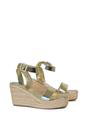 Gold XY LONDON Gold 'Linda' Strappy Platform Woven Wedge Heel Sandals, Image 2 of 5
