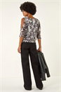 Grey Metallic Plisse Banded Hem Top, Image 3 of 5