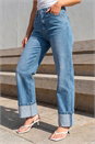 Denim Dusk Turn Up Wide Leg Jeans, Image 2 of 4