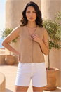 Biscuit Dusk Crinkle Textured Waist Coat, Image 2 of 4