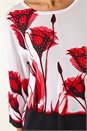 Red Floral Print Sparkly Knit Jumper, Image 5 of 5