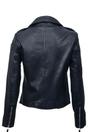 Black Womens Leather Biker Jacket-Matlock, Image 3 of 4