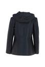 Black Real Leather Hooded Jacket with Fleece Lining, Image 4 of 6