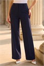 Navy  Regular Wide Leg Trouser, Image 2 of 4