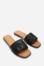 Black Karter Embellished Canvas Slide On Sandals, Image 5 of 6