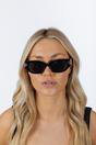 Black Cat-Eye Sunglasses with Side Detail, Image 1 of 5