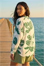 Green Tropical Palm Leaf Buttoned Shirt, Image 3 of 5