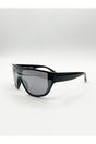 Black Smoke Shield Sunglasses In Black, Image 2 of 4