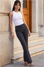Charcoal Long Bootcut Stretch Trousers, Image 1 of 4