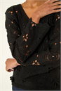 Black Crochet Floral Knit Jumper, Image 5 of 5