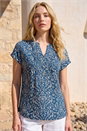 Abstract Print Pleat Front Top, Image 1 of 4