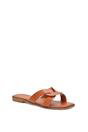 Tan XY LONDON Tan 'Charley' Open Toe  Slip On Slider Sandals With Square Toe, Image 2 of 5