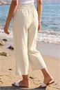 Natural  Petite Linen Blend Cropped Trouser, Image 3 of 4