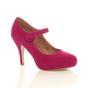Fuchsia AJVANI Fuchsia High Heel Mary Jane Court Shoes, Image 1 of 6