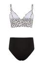 Multi Spots Bikini Set with Adjustable Strap Top and High Waist Bottom, Image 2 of 2