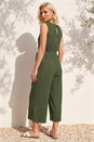 Khaki Petite Textured Jumpsuit, Image 3 of 4