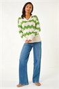 Green Wave Polo Knit Jumper , Image 2 of 5