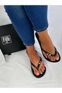 Black Crystal Diamond Luxury Flip Flops, Image 3 of 4
