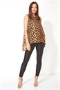 Brown Animal Print Embellished Top, Image 1 of 4