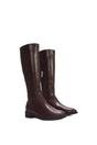 Brown XY LONDON Brown 'Lucia' Low Block Heel Knee High Riding Boots, Image 3 of 6