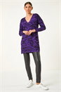 Purple Animal Print V-Neck Jumper , Image 2 of 5