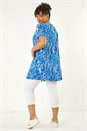 Blue Curve Printed Pocket Tunic Top, Image 4 of 5
