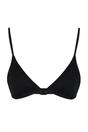 Black WOVCOR Black Minimal Underwired Adjustable Strap Bikini Top, Image 2 of 4
