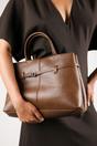 Tan Where's That From Tan Flores Luxury Structured Leather Tote Bag, Image 8 of 8