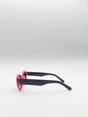 Pink Oval Cat-Eye Sunglasses in Hot Pink, Image 4 of 6