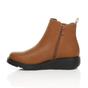 Tan Low Wedge Comfort Ankle Chelsea Boots, Image 3 of 6