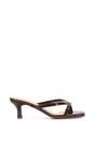Brown XY LONDON Brown 'Tiana' Kitten Heel Sandal Mules With Toe Post, Image 1 of 6