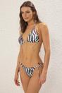 Multi Zebra Print Tie Side Bikini Bottom, Image 1 of 3
