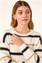 Ivory  Multi Stripe Knit Jumper, Image 4 of 5