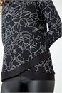Silver Glitter Rose Print Layered Stretch Top, Image 5 of 5