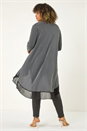 Silver Curve Glitter Chiffon Hem Tunic Top, Image 3 of 5