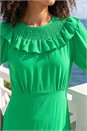 Green Dusk Frill Collar Detail Midi Dress, Image 4 of 4