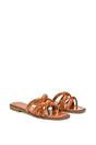 Brown XY LONDON Brown 'Fiona' Strappy Flat Open Toe Sandal Mule Sliders, Image 3 of 5