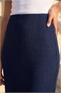  Textured  Elastic Waist Pencil Midi Skirt, Image 4 of 4