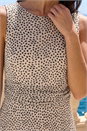 Ivory  Petite Spot Print Ruched Waist Midi Dress, Image 4 of 4