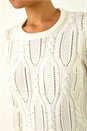 Ivory  Pearl Cable Knit Jumper, Image 5 of 5