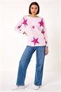 Light Pink Star Jacquard Jumper, Image 3 of 5
