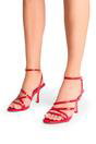 Red Free Spirit Red Strappy Round Toe Mid Heels, Image 4 of 4