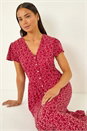 Red Petite Abstract Spot Midi Dress, Image 1 of 5