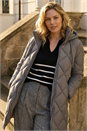 Grey Diamond Quilt Padded Coat, Image 1 of 6