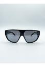 Black Smoke Shield Sunglasses In Black, Image 1 of 4